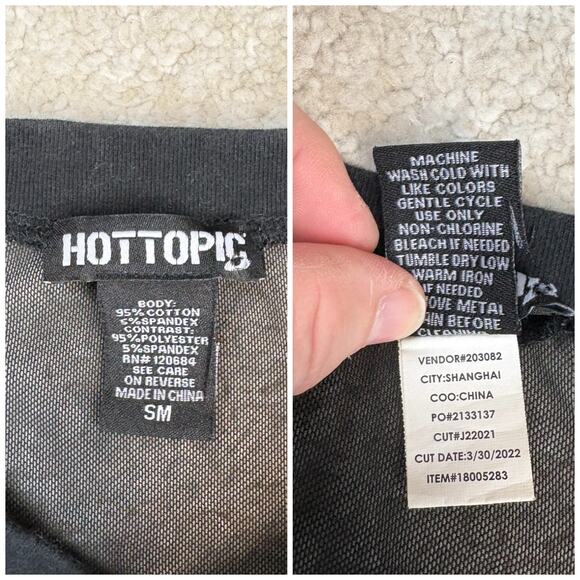 Hot Topic Chain Mesh Crop Top Black Stretch Size S - Picture 3 of 3